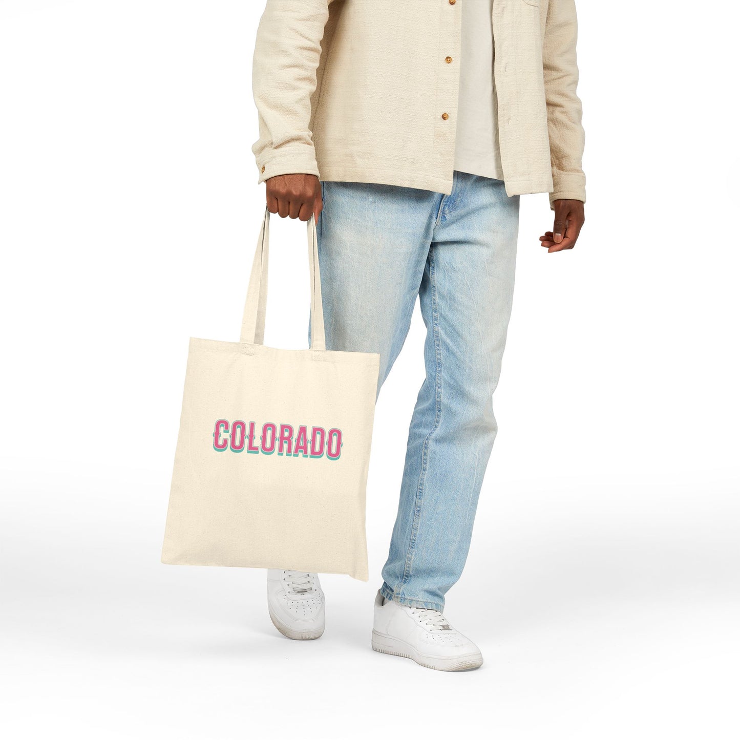 Colorado Pink Retro Print - Cotton Tote Bag