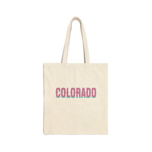 Colorado Pink Retro Print - Cotton Tote Bag